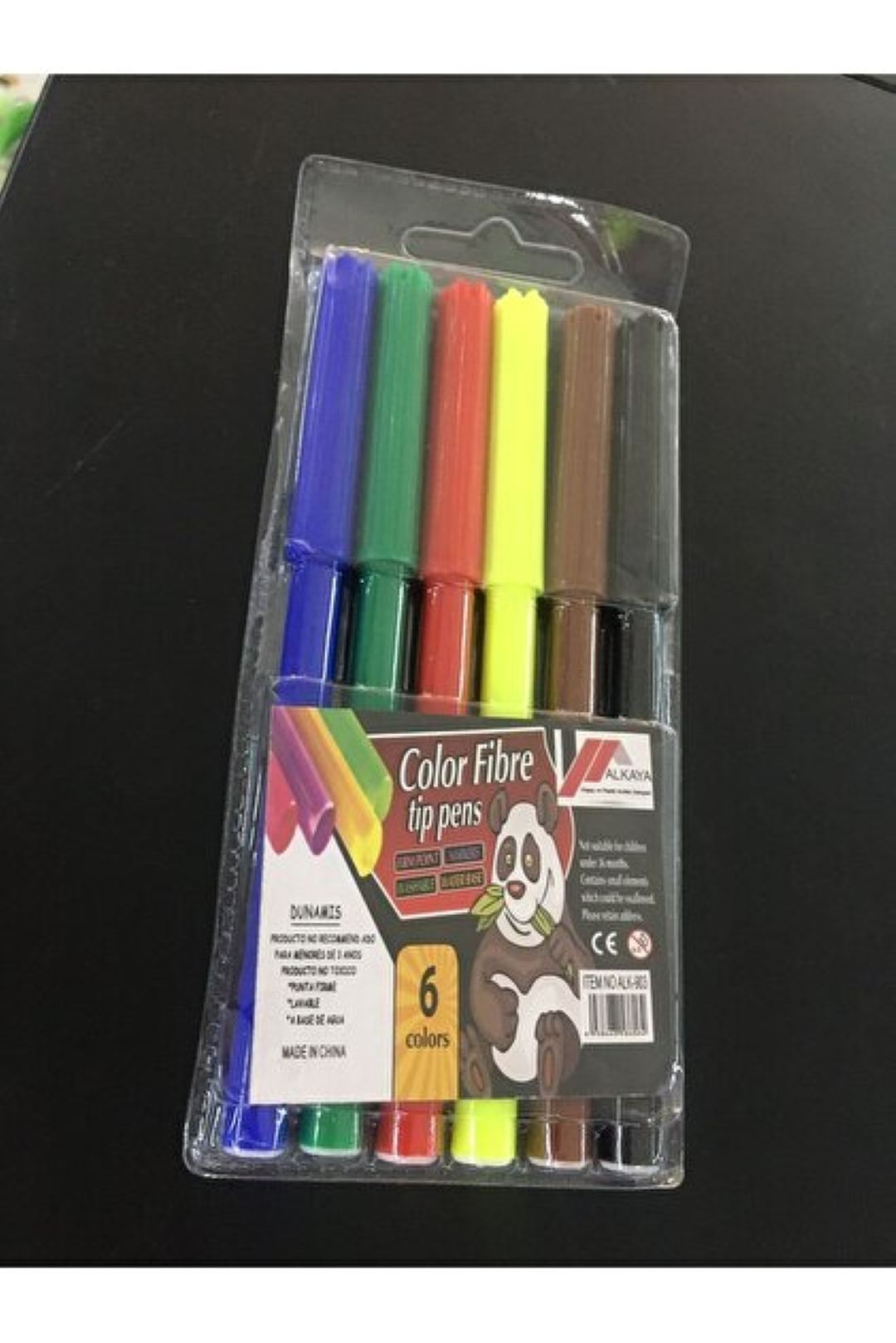 COLOR FIBER TIP PENS 6PCS